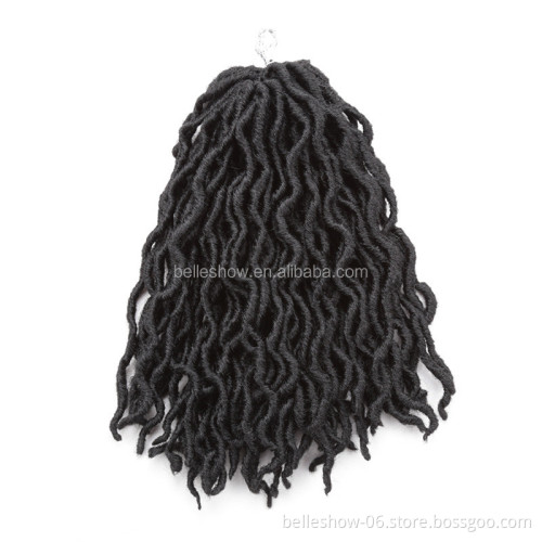 Hot sell new 12 inch Crochet Goddess Locs Hair Extensions Faux Locs Curly Braids Hair wave short gypsy locs